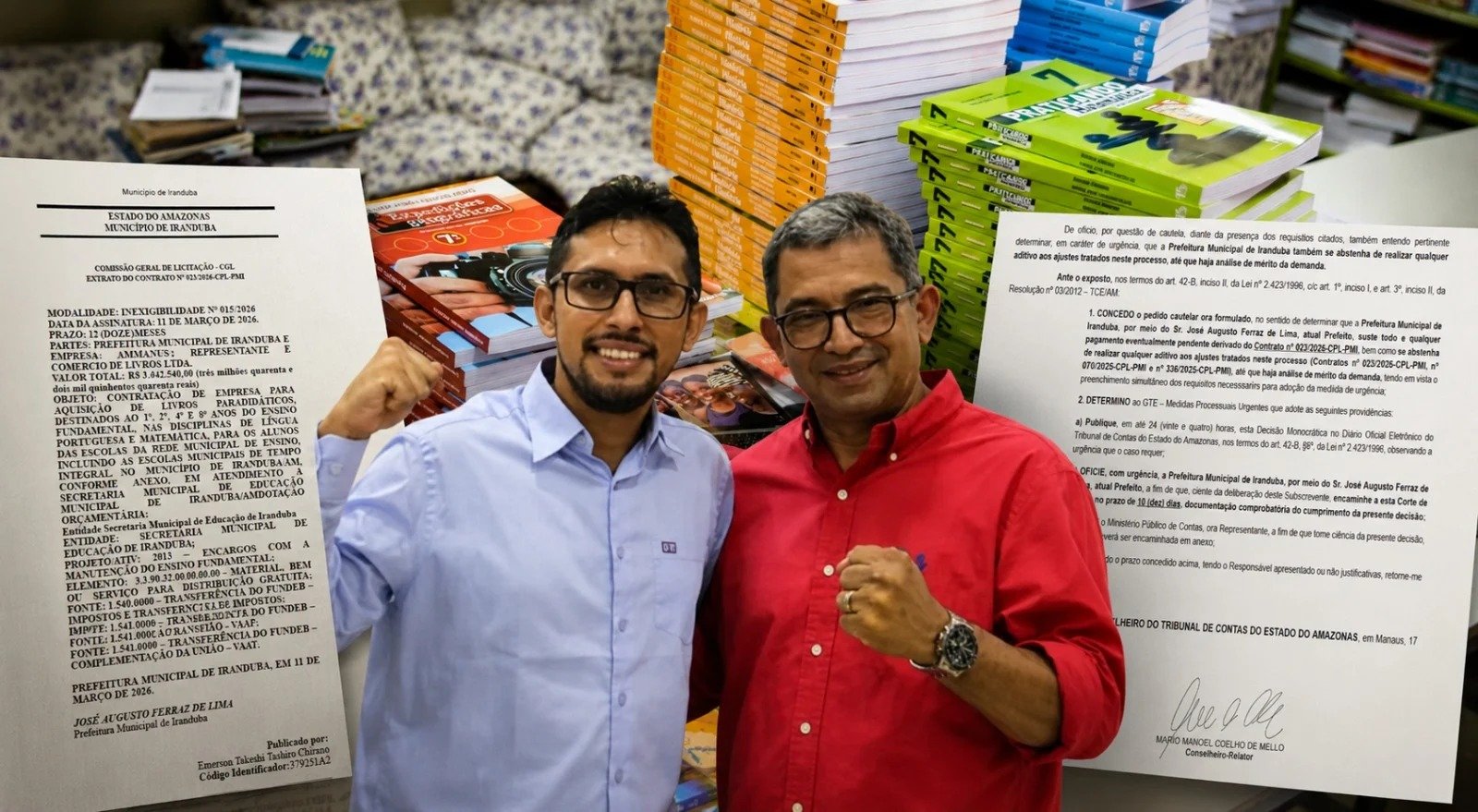 Contrato de livros de Iranduba terá vigência de 12 meses